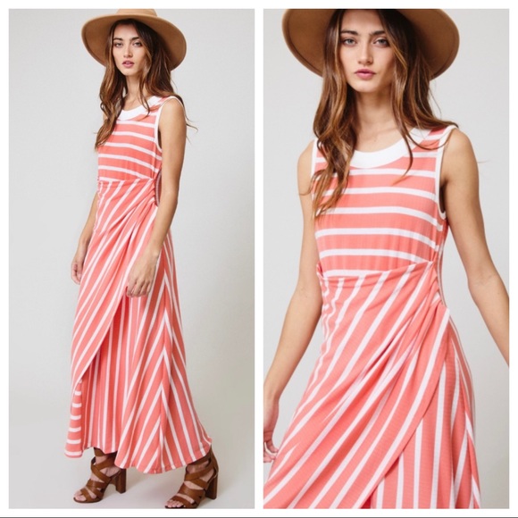 Stripe print wrap skirt dress - Picture 2 of 4